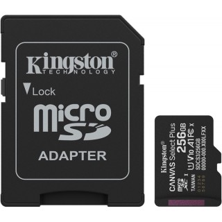 Kingston 256GB microSD Class10 A1 (V10) Canvas Select Plus Gen3 +SD adapter